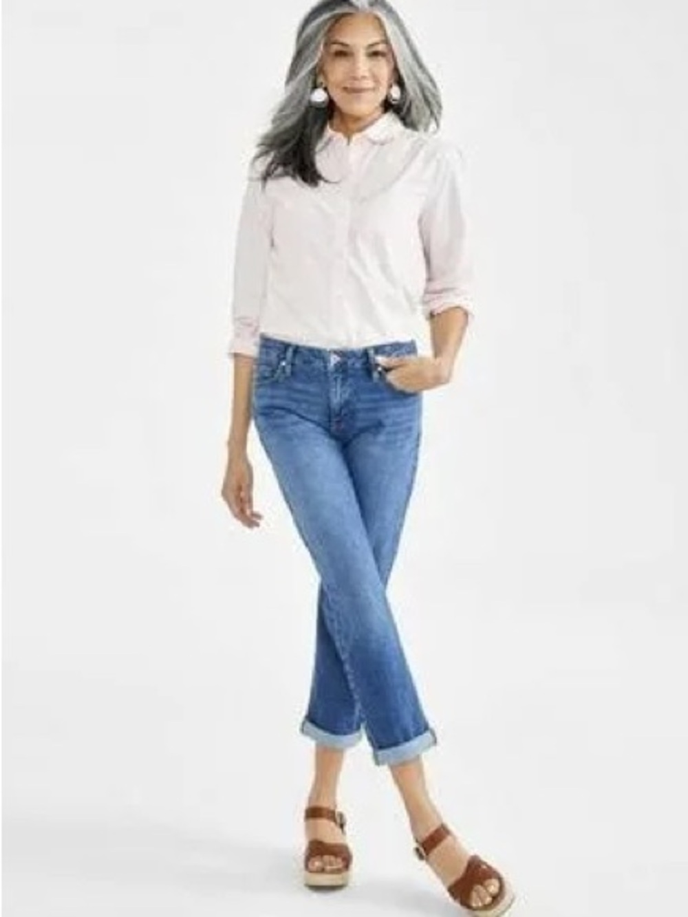 Style & Co. Golden Hour Mid-Rise Relaxed Fit Jeans Size 6P